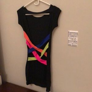 Backless black dress